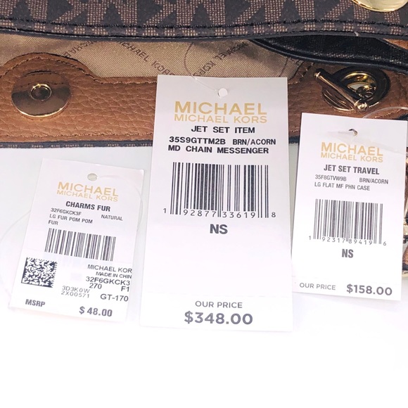 3PCS Michael Kors Jet Set Messenger Wallet Charms - Picture 8 of 8